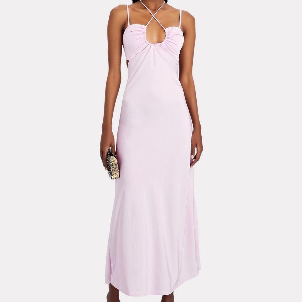 ALC Sienna Satin Slip Cutout Halter Dress Size 4 NWT